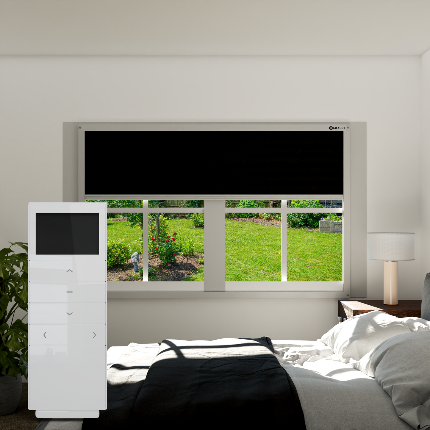 Motorized Non-Drill Honeycomb Blackout Blinds